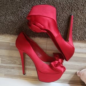 Red Platform Heels